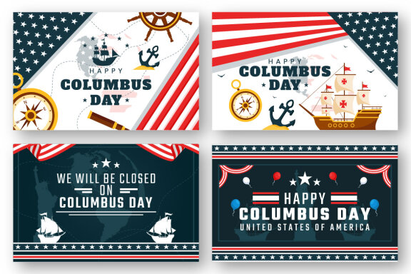 13 Happy Columbus USA Day Illustration