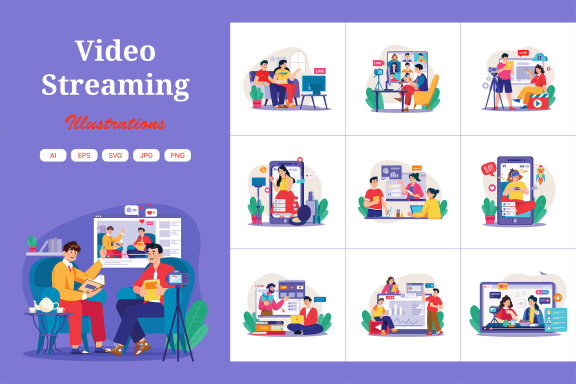 M698_Video Streaming Illustration Pack 1