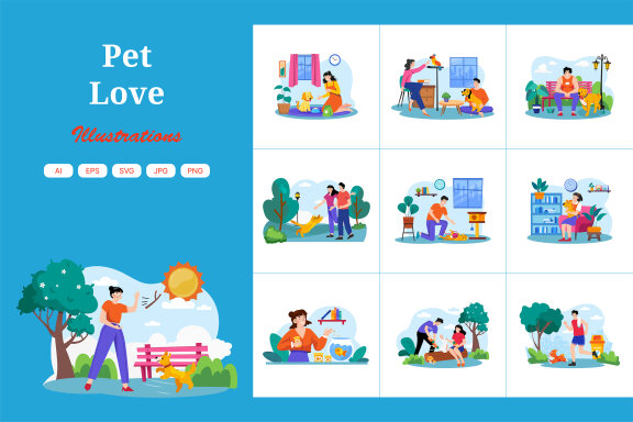 M694_Pet Love Illustration Pack