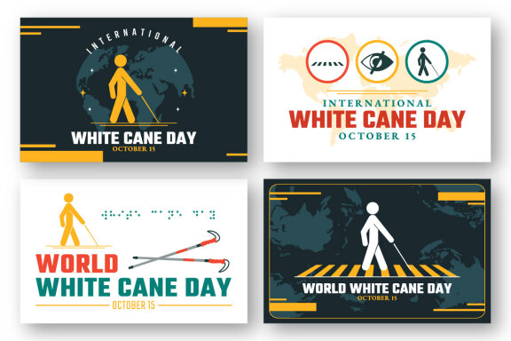 10 International White Cane Day Illustration