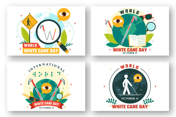 10 International White Cane Day Illustration