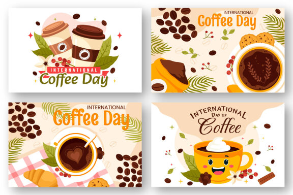12 International Coffee Day Illustration