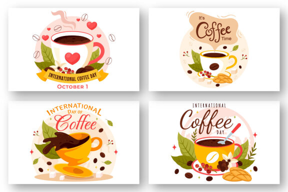 12 International Coffee Day Illustration