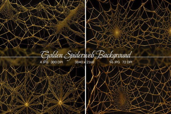 Golden Spiderweb Background