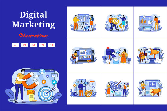 M675_Digital Marketing Illustration Pack 1