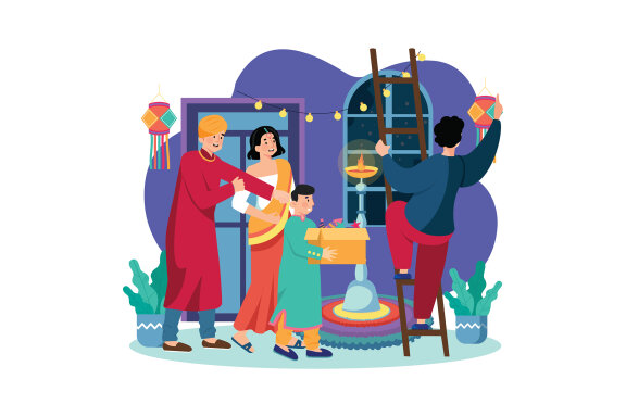 M661_Diwali Celebration Illustration Pack 