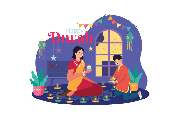 M661_Diwali Celebration Illustration Pack 