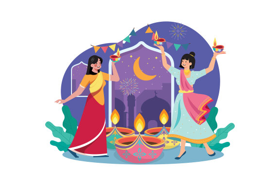M661_Diwali Celebration Illustration Pack 