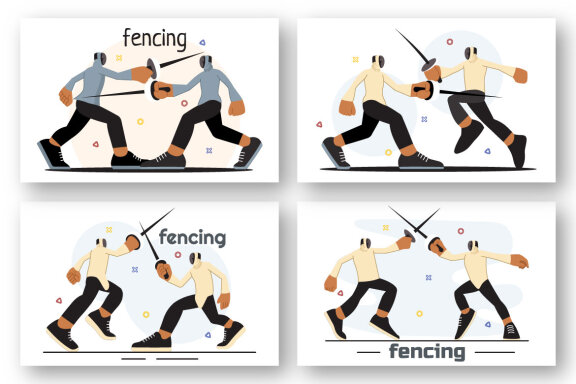 9 Fencing Player Sport Illustration