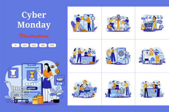 M656_Cyber Monday Illustration Pack
