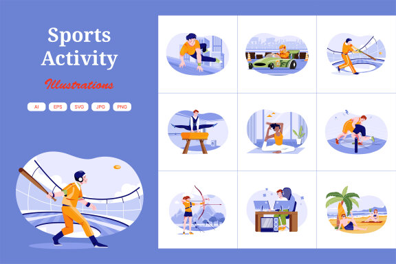 M634_Sports Activity Illustration Pack