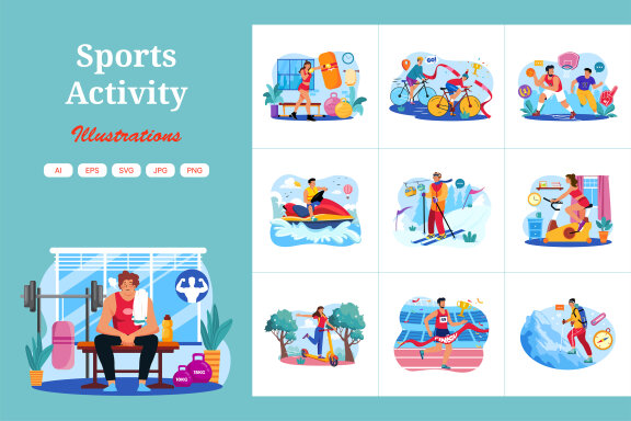 M629_Sports Activity Illustration Pack 1