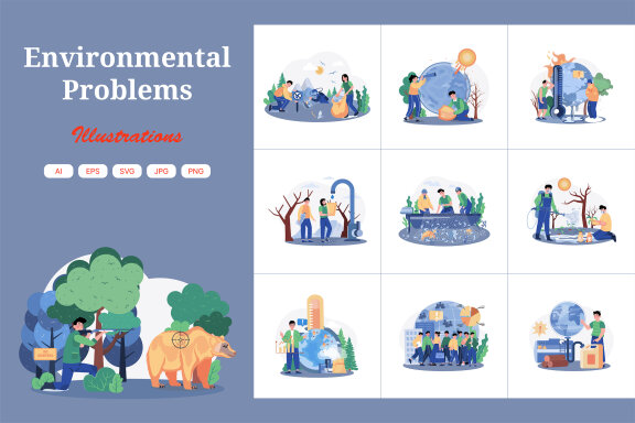 M622_Environmental Problems Illustration Pack 2