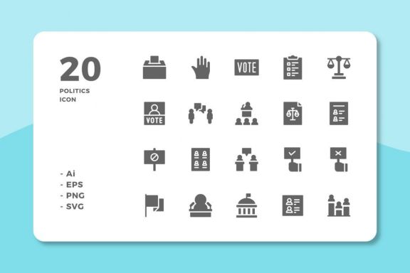 60 Politics Icons (3 Style)