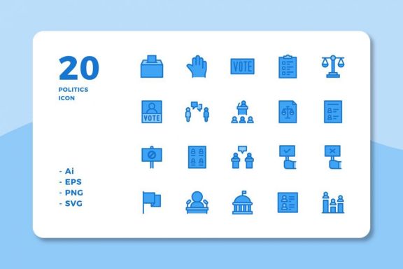 60 Politics Icons (3 Style)