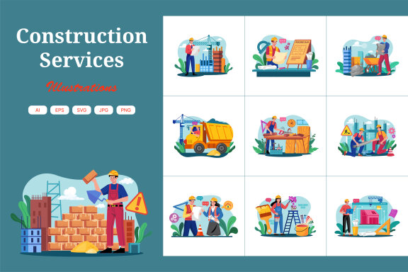 M607_Construction Services Illustration Pack