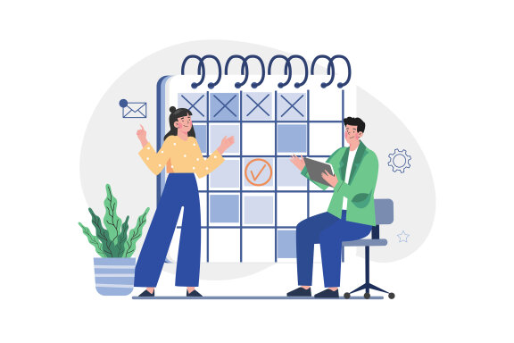 M605_Appointment Scheduling Illustration Pack