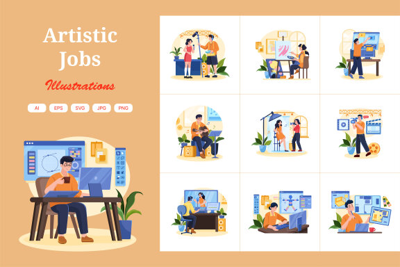 M591_Artistic Jobs Illustration Pack