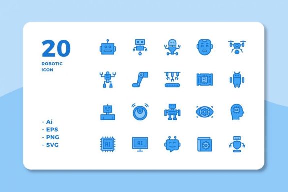 60 Robotic Icons (3 Style)