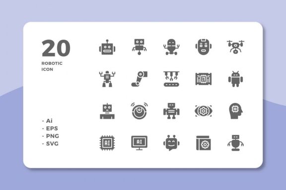 60 Robotic Icons (3 Style)