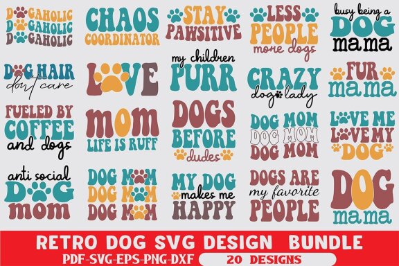 Retro Dog Svg FREE Design Bundle