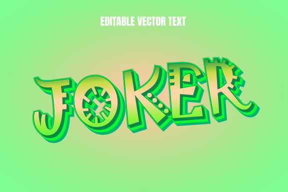 Joker editable vector text effect