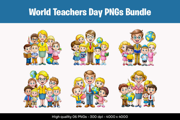 World Teachers Day Designs PNG Bundle