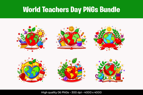 World Teachers Day Designs PNG Bundle