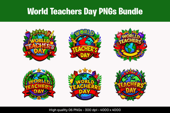 World Teachers Day Designs PNG Bundle
