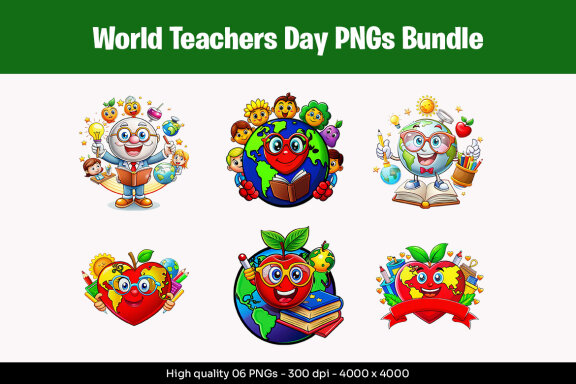 World Teachers Day Designs PNG Bundle