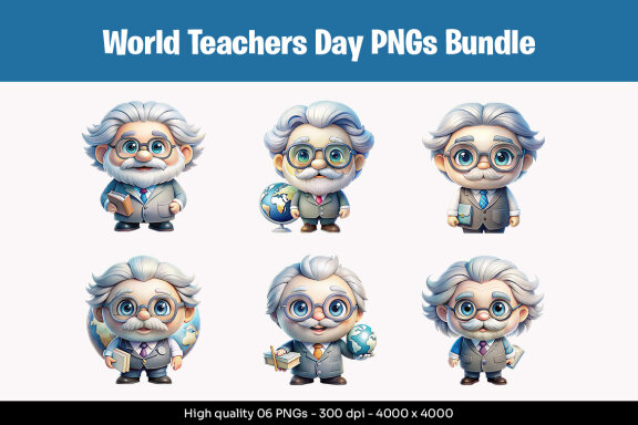 World Teachers Day Designs PNG Bundle