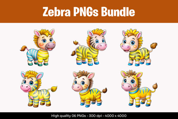 Zebra Designs PNG Bundle