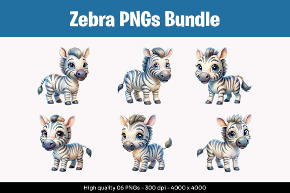 Zebra Designs PNG Bundle