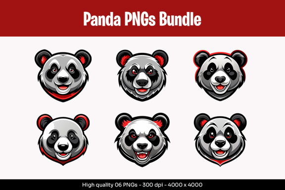Panda Designs PNG Bundle