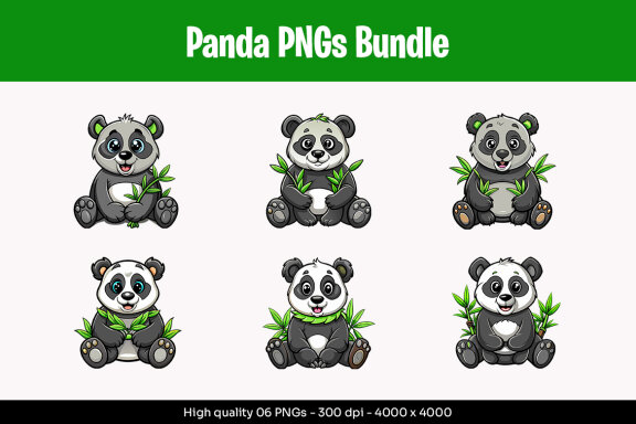 Panda Designs PNG Bundle