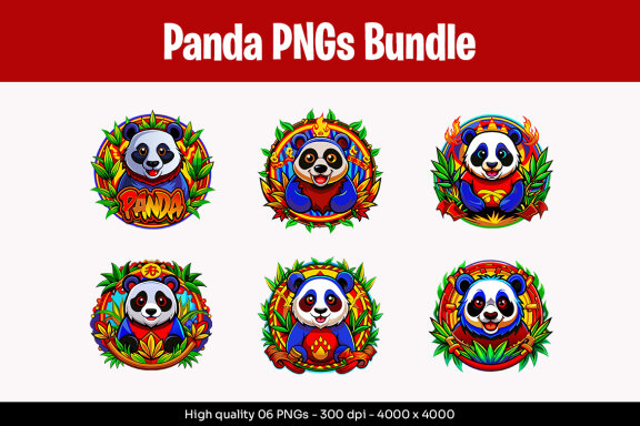 Panda Designs PNG Bundle