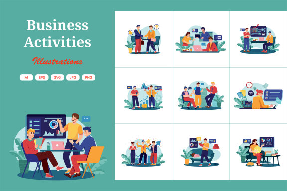 M577_Business Activities Illustration Pack