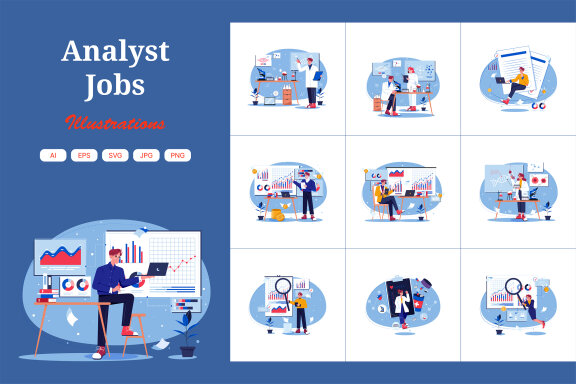 M569_Data Analyst Illustration Pack