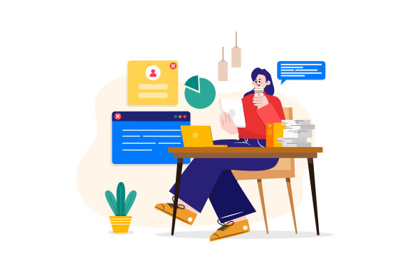 M573_Work From Home Illustration Pack