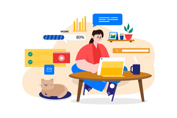 M573_Work From Home Illustration Pack