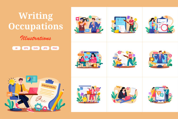 M567_Writing Careers Illustration Pack