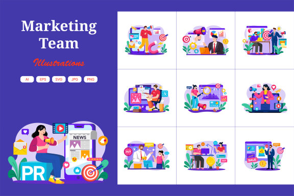 M561_Marketing Teams Illustration Pack 1