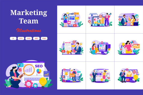 M561_Marketing Teams Illustration Pack 2