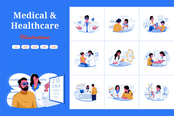M558_Medical & Healthcare Illustration Pack