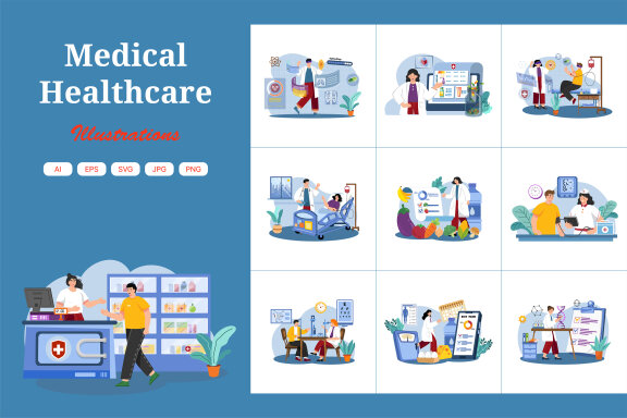 M554_Healthcare & Medical Illustration Pack 2