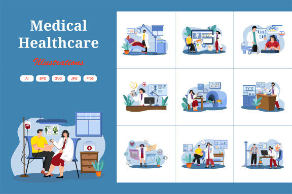 M554_Healthcare & Medical Illustration Pack 1