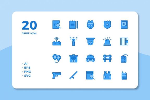 60 Crime Icons (3 Style)