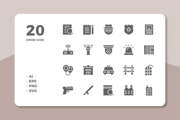 60 Crime Icons (3 Style)
