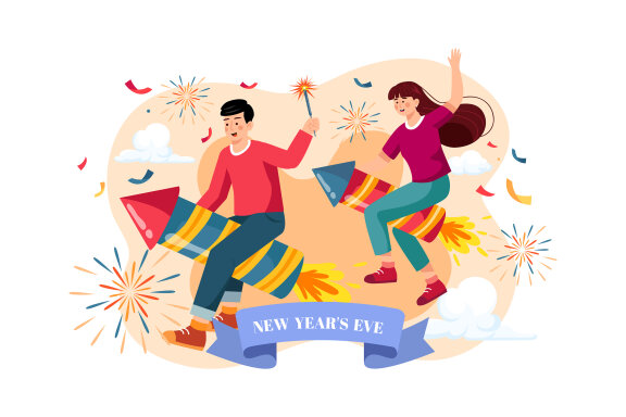 M549_New year’s Eve Illustration Pack