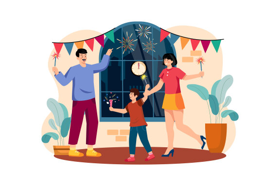 M549_New year’s Eve Illustration Pack